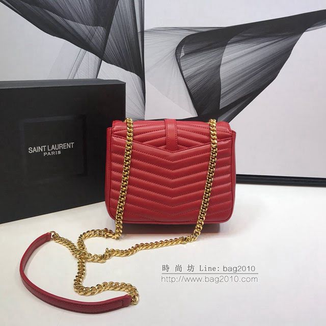 YSL爆款女士包包 聖羅蘭經典款Saint Laurent雙蓋頭小牛皮包包 YSL肩背斜挎包 632662  jjh1064